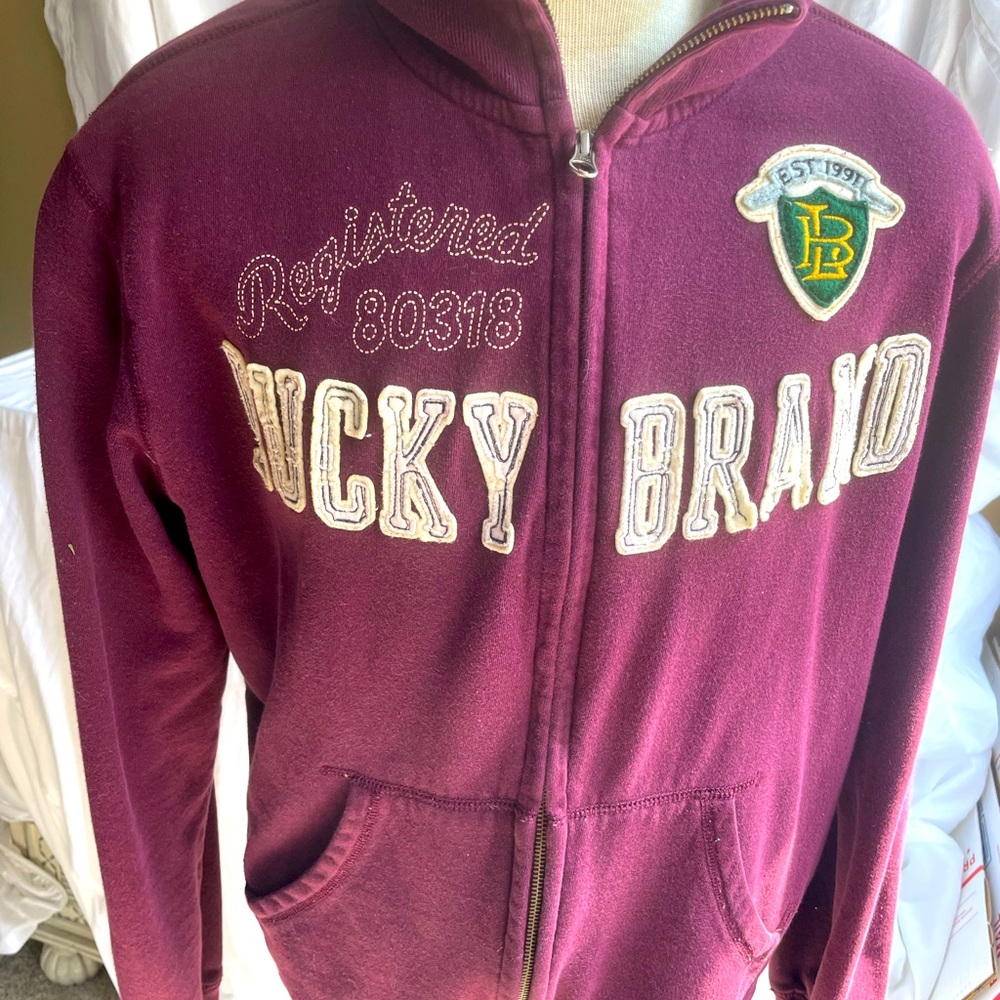 Vintage Lucky Brand Zip Up Jacket! Plum color!